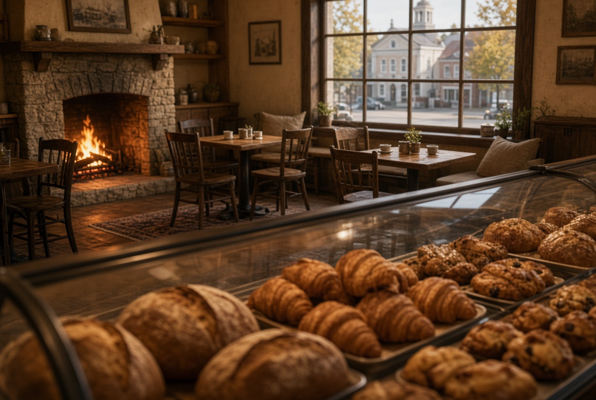 Tables near the fire at Cornelia’s, where the book is read aloud