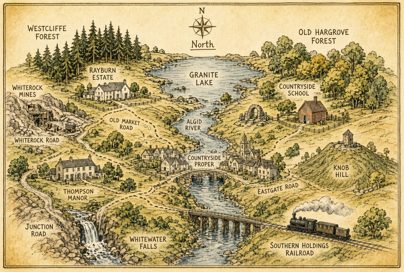 Live mixed-style valley map