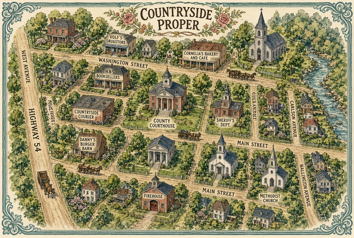 Illustrated map of Countryside Proper